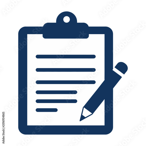 Checklist form with pen ready for writing flat design vector