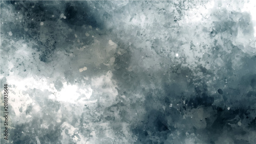 Fotografija Vector Abstract textured watercolor painting showcases an expressive blend of cool tones, creating a tranquil atmosphere with subtle layers and ethereal gradients