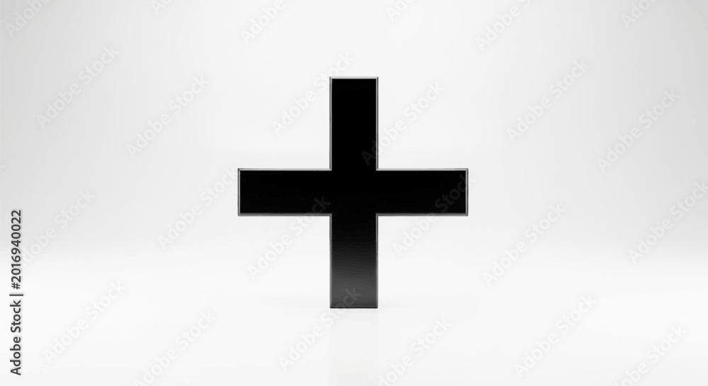 Fototapeta premium Black Plus Sign Symbol Icon.
