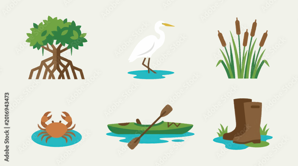 Obraz premium Nature and Outdoor Recreation Icons Set.