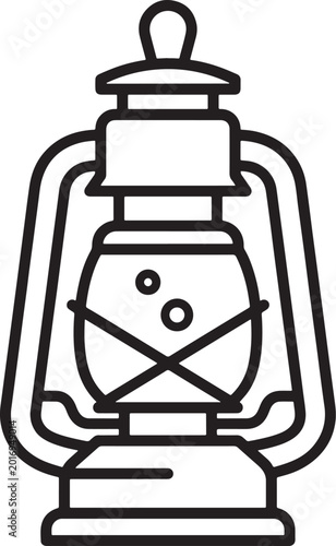 Vintage lantern icon vector old lighting symbol