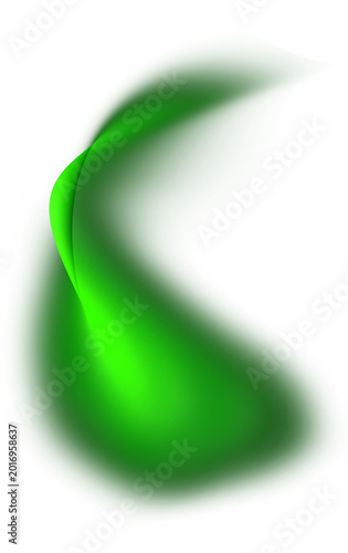 Abstract overlay gradient flowing green light wave curve png graphic element