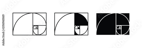 Foto Golden Ratio Spiral, Fibonacci Sequence, Geometric Design, Mathematical Concept,