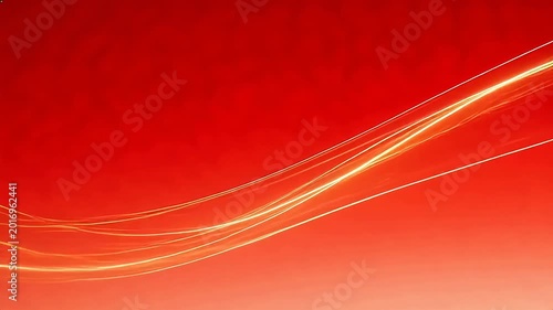 Abstract red and gold flowing lines