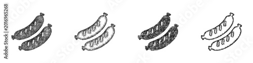Foto Sketch sausage icon design set