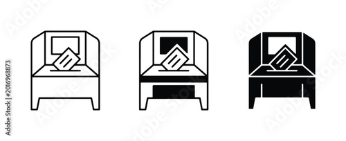 Canvastavla Voting Booth Icons, Ballot Box Symbols, Election Day Graphics