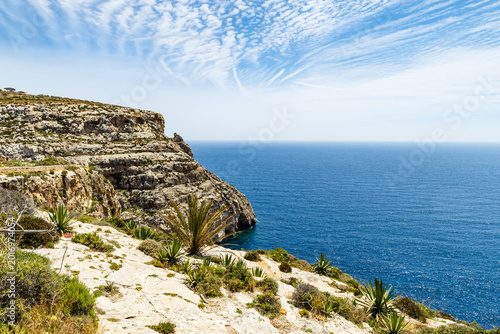 Majestic Blue Grotto Limestone Cliffs and Mediterranean Sea, Malta