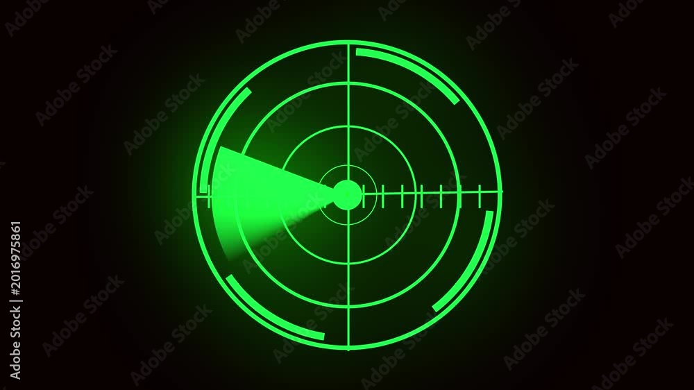 Animated radar screen green futuristic technology military scanning ...