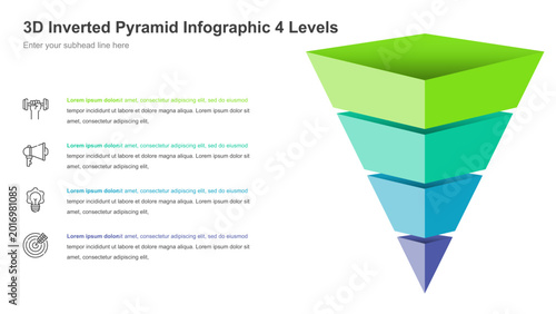Фотография Inverted Pyramid Infographic 4 Levels Template
