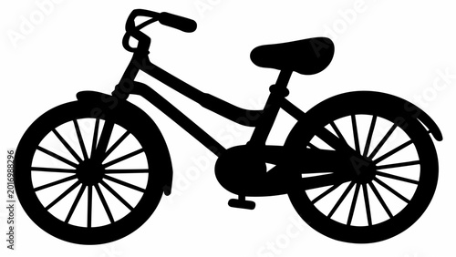 Schilderij op canvas Eco friendly bicycle silhouette icon for sustainable transport and cycling promo
