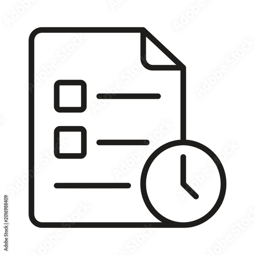 Fotografi Checklist document with clock icon checklist document management progress comple