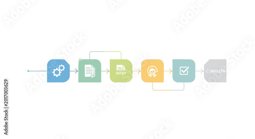 Vector icons, workflow automation, business process symbols, productivity tools