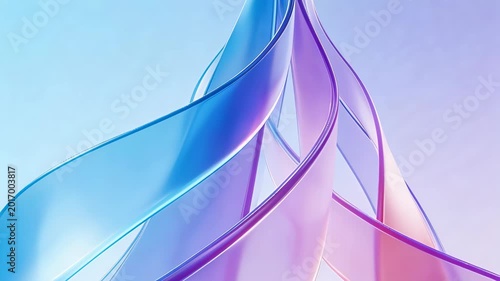 Abstract flowing ribbons in pastel colors