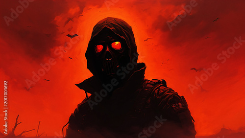 Hooded Stranger With Red Glowing Eyes