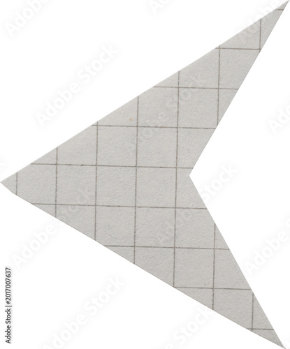 White Vintage Paper Curved Arrow Doodle