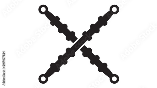 Canvas Print Crossed rifles icon with black silhouette design, simple vector style, and ammun