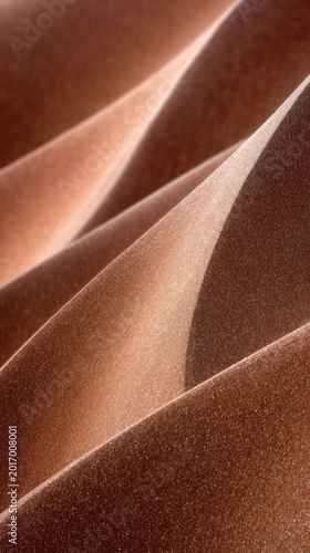 Abstract Ripples of Copper-Toned Fabric