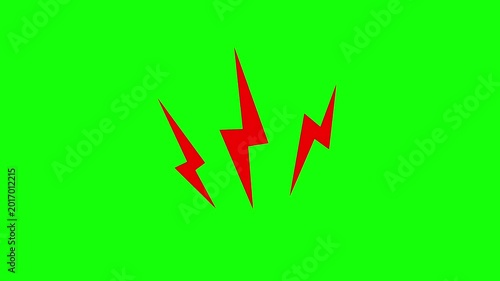 Animated angry sign icon with a green screen background. The concept is a red effect for an angry expression.