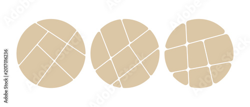 Set of circle collage photo icons for the design of a wall mood board background.  Vector mockup mega collection. Circle and Heart Photo Collage Icons Set.