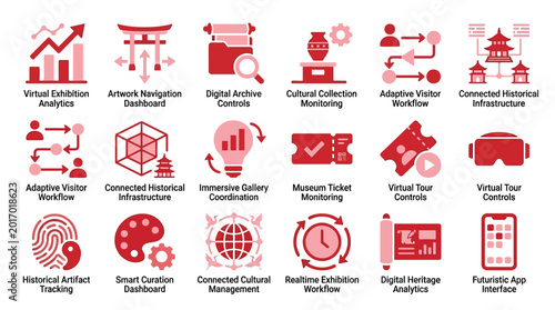 Photos Collection of Icons Representing Digital Solutions for Museums and Cultural Heritage