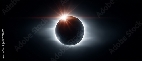 Total Solar Eclipse with Diamond Ring Effect and Visible Solar Corona