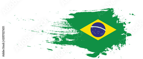 Foto Grunge texture brazil flag on isolated transparent background for banner, poster