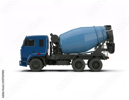 blue truck isolated on white