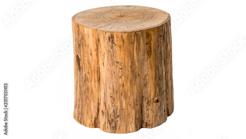 Photos Single natural wooden tree stump with realistic texture and growth rings for nat