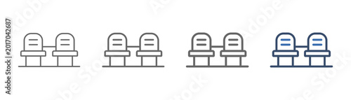 Konstfotografi outline icon set tribune with supporter seat design