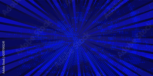 Cuadro en lienzo Anime explosion background with radial lines - dynamic starburst with speed motion effect
