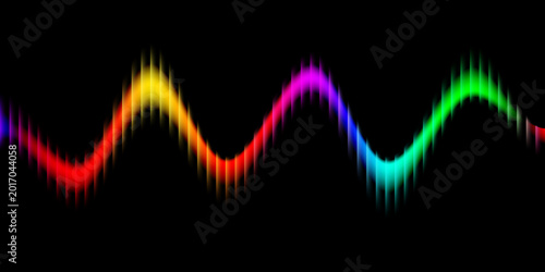 Fotografie Prismatic Frequency Waves Futuristic Spectrum Background