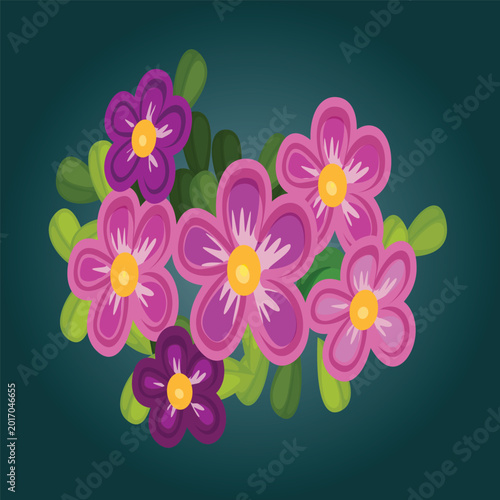 Beautiful pink rose flat icon spring garden flower