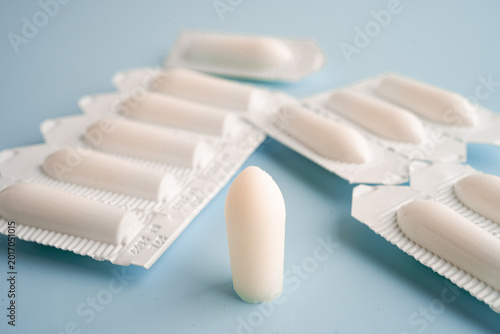 Bild auf Leinwand Suppository for anal or vaginal for Hemorrhoids, sexual disease.