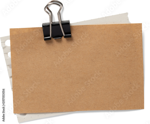 Brown And White Notebook Paper with Binder Clip
