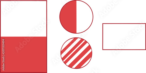 Foto Minimalist red-and-white maltese crosses and geometric flag