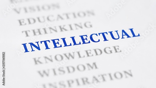 Intellectual Word Highlighted on White Background with Knowledge Concept
