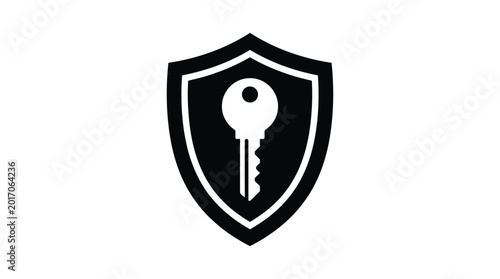 Foto shield with key silhouette high quality professional detailed modern elegant sty