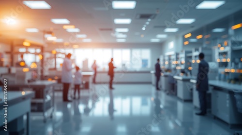 Generative AI Modern Laboratory with Scientists Conducting
