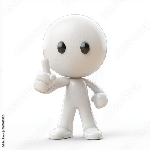 A white cartoon character giving a thumbs up on a white background, symbolizing approval and positivity in a minimalist 3D illustration style.