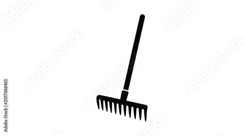 Konstfotografi rake silhouette with long handle and tines high quality professional detailed mo