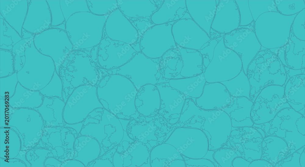 Obraz premium Abstract shapes pattern creates a seamless teal background texture with overlapping organic forms.