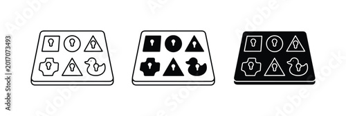 Foto Shape Sorter Toy Icons, Baby Learning Blocks, Educational Play Set, Toddler Acti