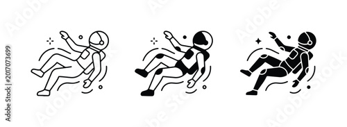Fotografía Astronaut Icons, Space Exploration Vector Set, Zero Gravity Figures, Cosmic Jour