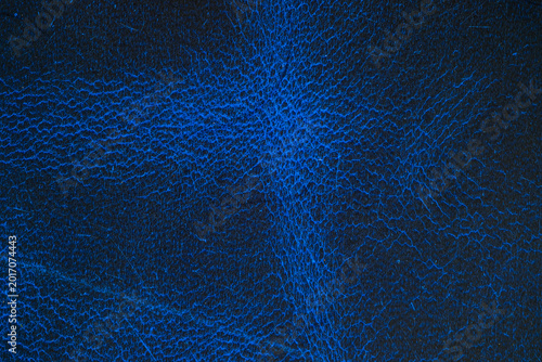 Fényképezés Close up of blue leather surface with visible texture detail for backgrounds