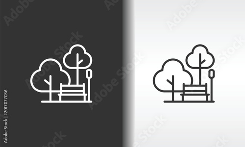 Quadro su tela Park Vector, Icon Or Logo Sign Isolated Symbol Illustration