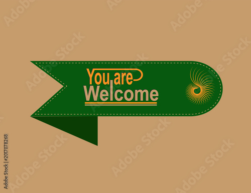 Modern Welcome Lebel Badge Vector Design.