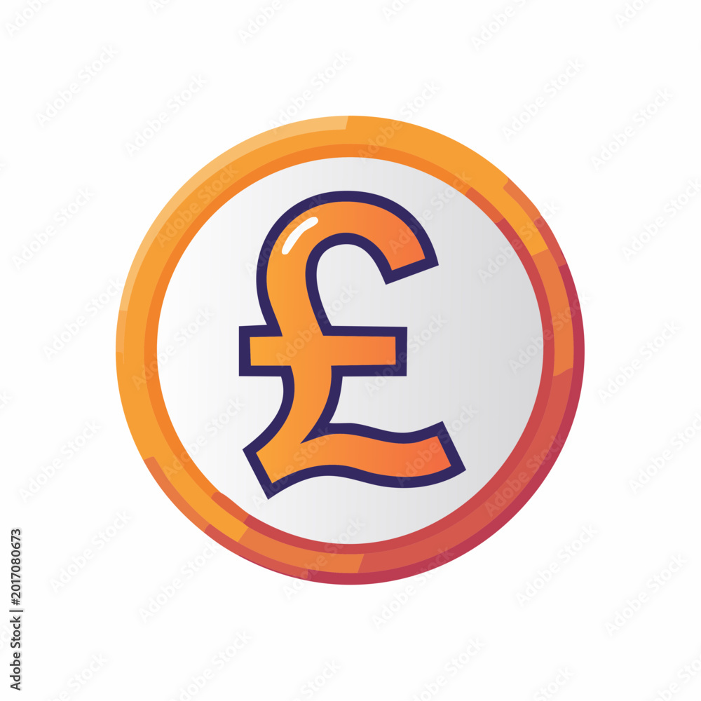 Obraz premium Pound Sterling Symbol Coin Icon