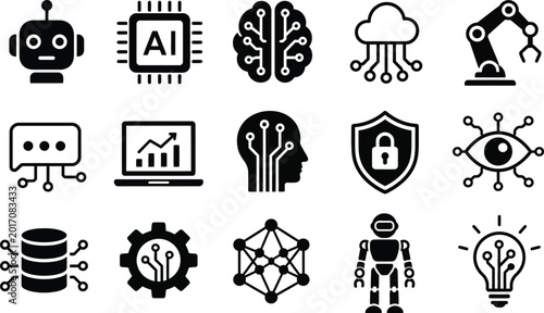 Canvastavla Artificial Intelligence and Automation Technology Glyph Icon Set