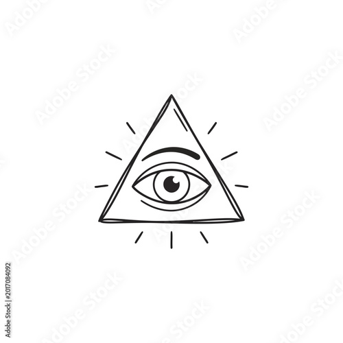 Quadro su tela All seeing eye in triangle symbol.