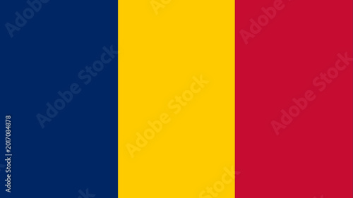 Schilderij op canvas Chad Flag , Flag of Chad state symbol isolated on background national banner